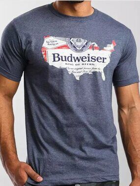 BKE Brew City Budweiser America Map T-Shirt Tee Size Large